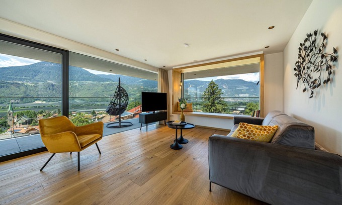 Gargazzone Apartamento | Apartamento "Videre Penthouse Lodge" con vistas a la montaña, Wi-Fi y terraza