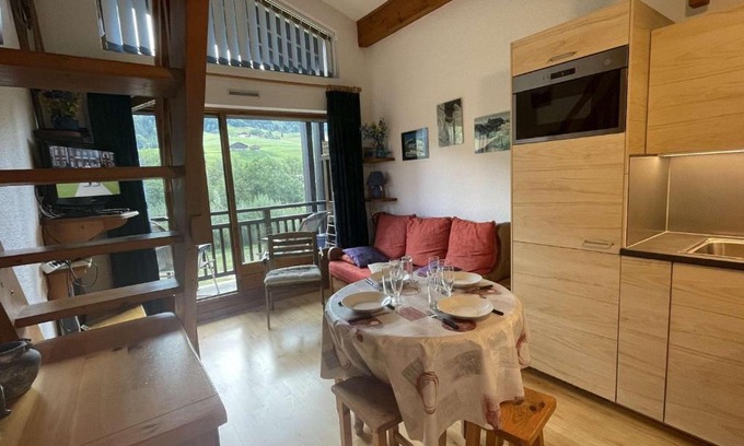 Praz-sur-Arly Apartamento | Appartement 2 pièces à Praz-sur-Arly - 5 pers, animaux admis, parking - FR-1-603-13