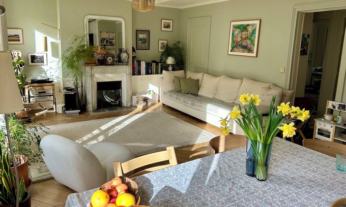 Amerique Apartamento | Appartement Familial 4 Chambres au Calme Avec Jardin Près des Buttes Chaumont