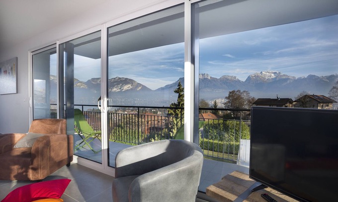 Sevrier Apartamento | Apartamento-Lujoso-Baño en la habitacion-Vista al Lago-Étage N°1