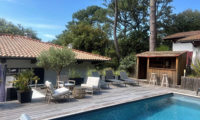 Le Moulleau Casa | EN MOULLEAU, A 500 M DE LA PLAYA, CON PISCINA Y CHIMENEA