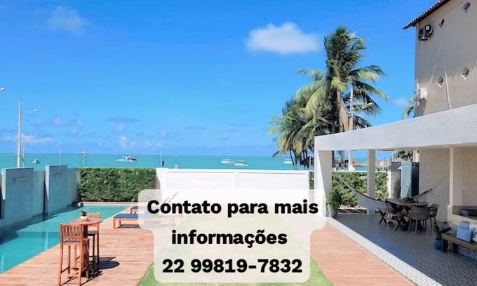 Camboinha Casa | Beachfront House with Balcony and Sea View, João Pessoa