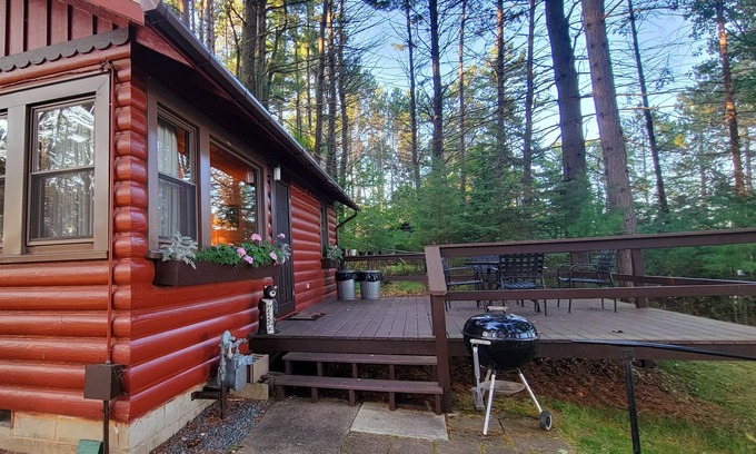 Arbor Vitae Cabina | Beautiful Northwoods Cabin with Large Deck, Dock, Community Firepit & kayaks