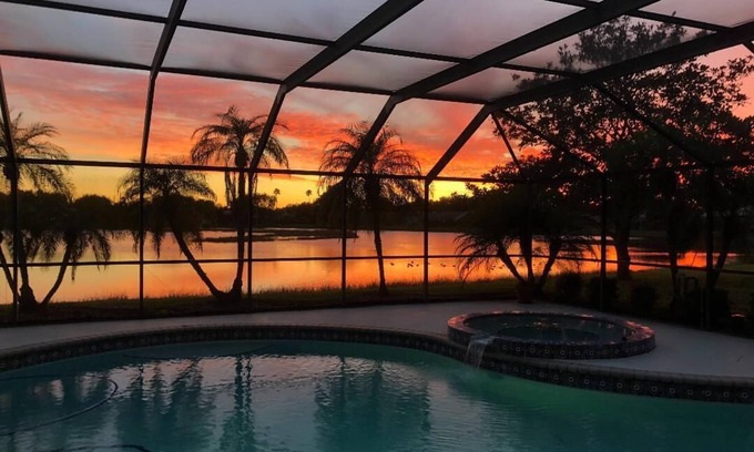 Bee Ridge Casa | Beautiful Sarasota home with pool and lake view