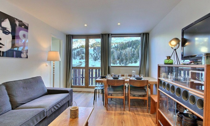 Plagne Centre Apartamento | Hermoso apartamento renovado para 5 personas en La Plagne