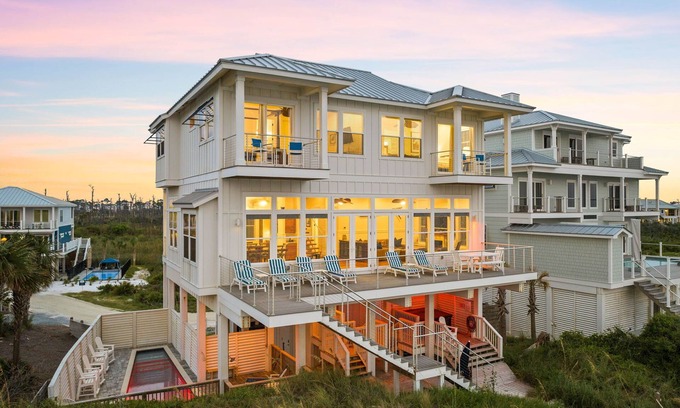 Port St. Joe Casa | Book for Fall Today! Gulf Front Home! Private Pool and Hot Tub! Pet Friendly!