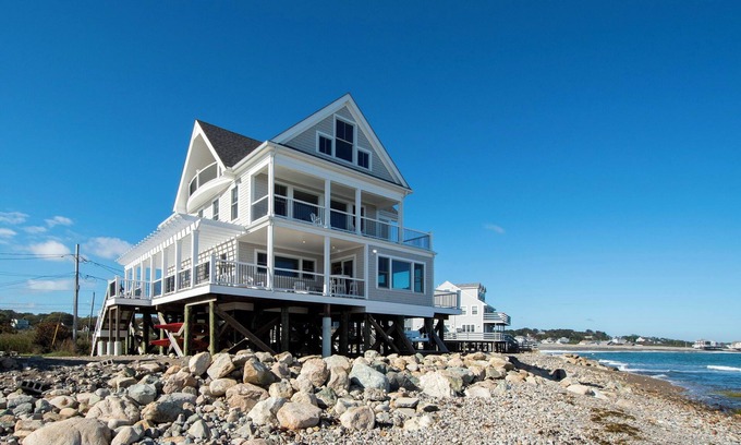 Scituate Casa | Breathtaking Ocean front at Seaside Waterfront Estate! Hot tub!