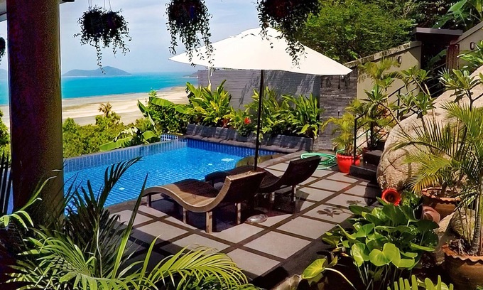 Laem Set Villa | Villa Crystal, vistas panorámicas al mar, 1 cama Villa con gran piscina de agua salada