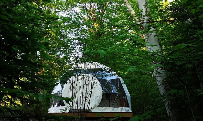 Notre-Dame-Auxiliatrice-de-Buckland Cabina | Dôme Forestier: Glamping, nature, stars, comfort, shared kitchen, CITQ304716.