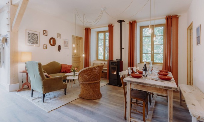Gap Cabaña | Gîte-Familiar-Baño privado con bañera-Vista a la Montana-Gîte familial à la f...