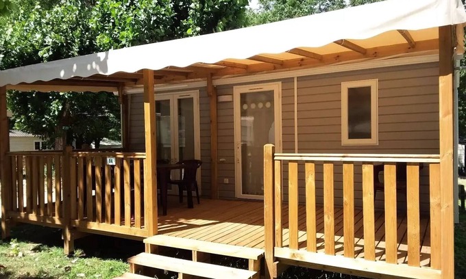 Mialet Casa | Campsite La Berge Fleurie **** - Mobile home 2 bedrooms - 6 pers (1 double bed / 2 single beds / convertible sofa) CLIMATEIZATION + TV 6 persons