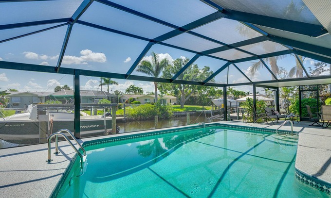 Lochmoor Waterway Estates Casa | Canalfront Home w/ Dock & Pool: 5 Mi to Ft Myers!