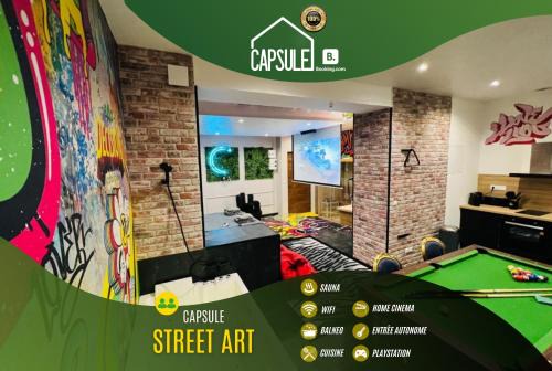 Douai Apartamento | Capsule Street Art - Sauna- Jacuzzi - Playstation 5 - Billard - Netflix - Home cinéma - Terrasse