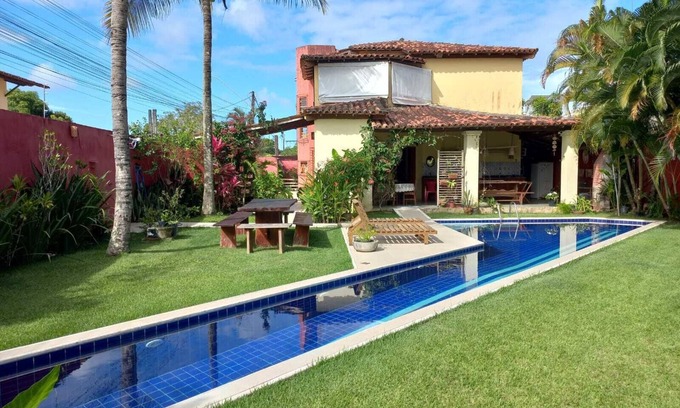 Porto Seguro Casa | Casa com quatro suítes, piscina e churrasqueira