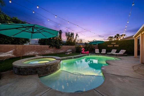 Indio Casa | Casa Desert Muse with Heated Pool Spa Firepit Mini Golf and Games