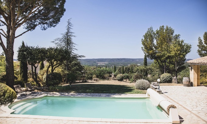 Castillon-du-Gard Casa | Castillon du Gard - Vista excepcional - Casa grande 6 habitaciones