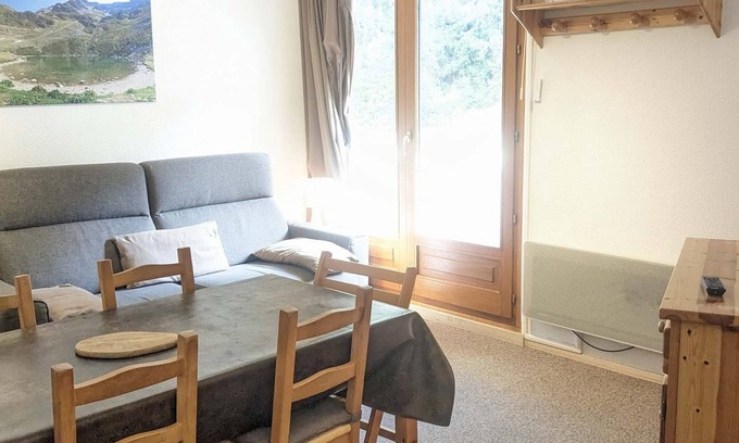 Prapoutel Apartamento | Encantador apartamento de 2 habitaciones a pie de pistas con balcón y guardaesquís