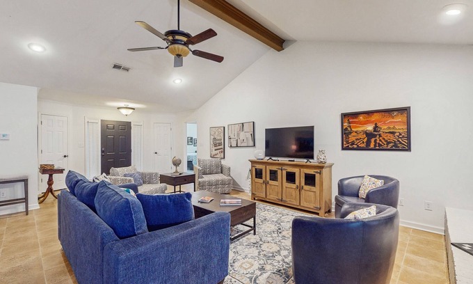 Conway Casa | Charming House with Cozy Fireplace, Patio, and Washer & Dryer