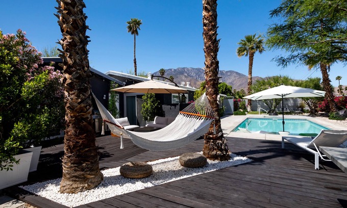 Desert Park Estates Casa | Chic Modern Oasis w/ Saltwater Pool & Spa Overlooking San Jacinto Mountain