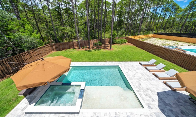 West Panama City Beach Casa | Coastal Living | Lake Views | Private Pool & Spa | 6-Seater Golf Cart