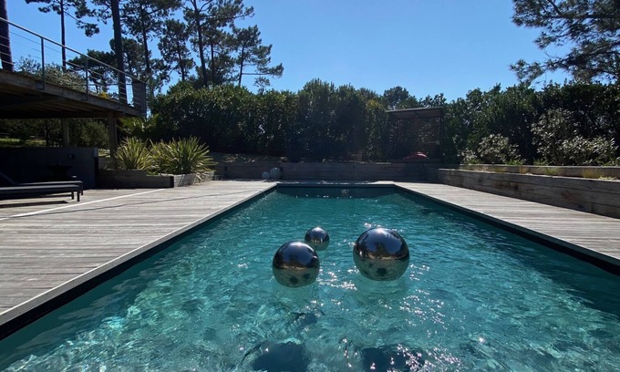 Lege-Cap-Ferret Villa | VILLA DE MADERA CONTEMPORÁNEA TRANQUILA PISCINA CLIMATIZADA
