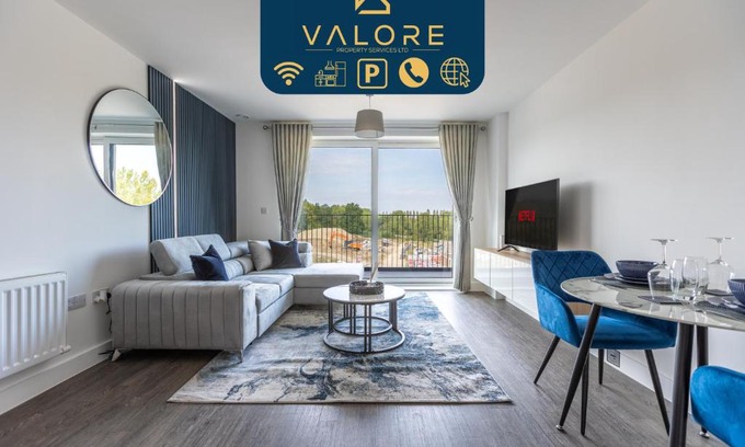 Milton Keynes Apartamento | Cosy 1 bed near peaceful canal By Valore Property Services