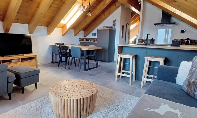 Ovronnaz Apartamento | Cosy, panoramic view and direct access to the baths - 3.5 rooms/4 pers.