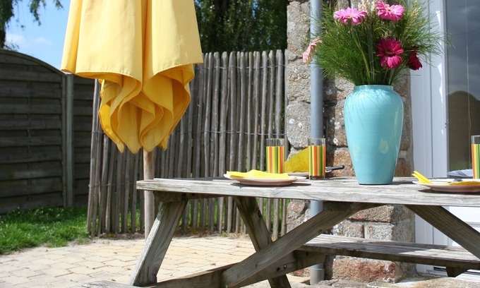 Cherrueix Cabaña | casa 2-4 personas con piscina en la bahía del Mont Saint Michel está a 300 metros del mar