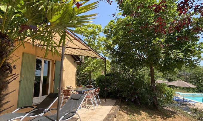 Doissat Cabaña | Gîte-Villa-Baño privado con bañera-Vista al campo-Emeraude