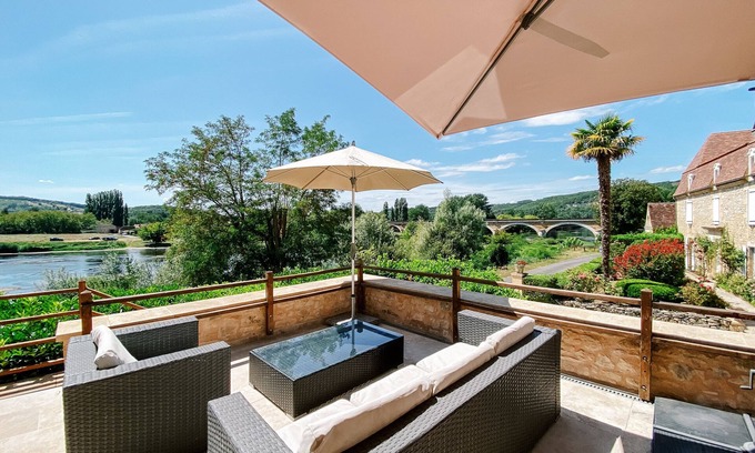 Saint-Cyprien Cabaña | Cottage L'Enea Terrasse, Penthouse vista al río, Family Treat con piscina y jardines