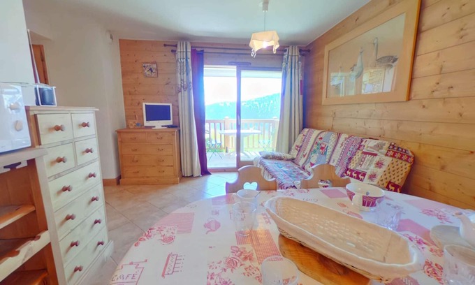 Bisanne 1500 Apartamento | Apartamento 2 Piezas con Piscina y Balcón en Les Saisies - Hasta 4 Personas