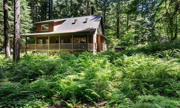 Rhododendron Cabina | Cozy Cascade Cabin. Relaxing Hot Tub, Secluded, Spacious and Creek Nearby