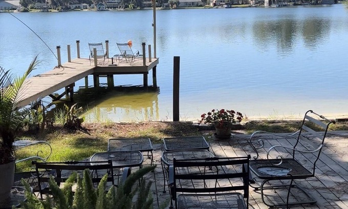 Lake Park Cabaña | Cozy Lake Front Retreat with beautiful views and two docks.