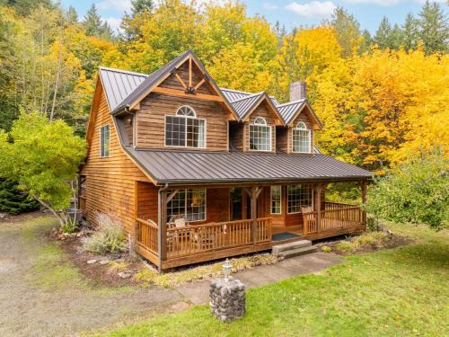 Olympia Casa | Custom Crafted Forest Retreat with Pond on 5 Acres