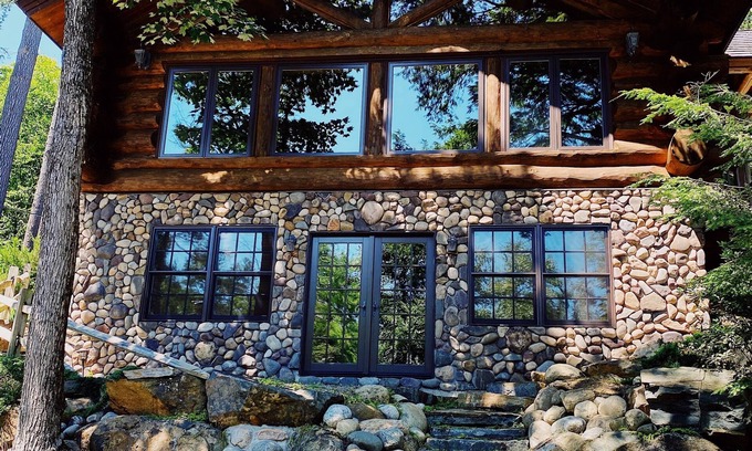 Bolton Landing Casa | Custom vista al lago de registro de casas de 100 pies de la orilla del mar