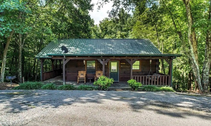 Tellico Plains Cabina | Deer cabin. This modern log cabin with HOT TUB is a large studio with all of the 'bells and whistles' !!!