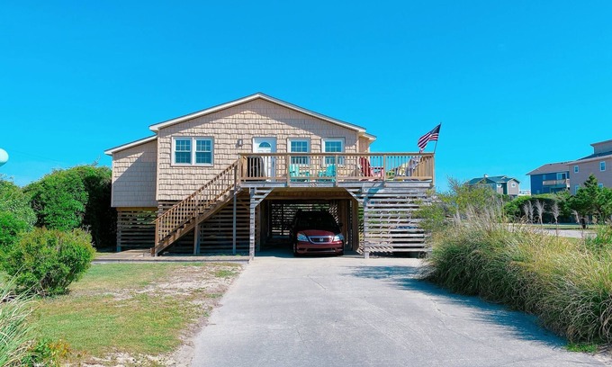 South Nags Head Casa | Oceanside Cottage, fenomenal de vacaciones de la familia, El camino a la playa impresionante