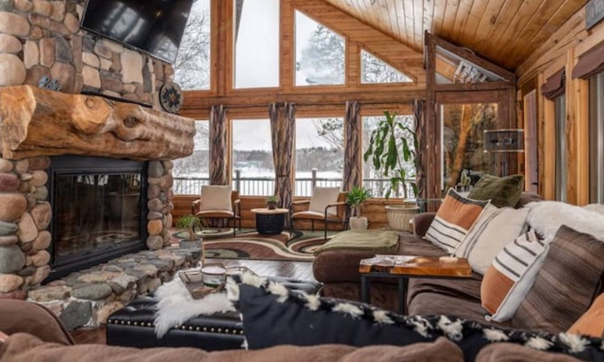 Cohasset Casa | Deluxe Log Home overlooking quiet lake on the Pokegama chain of lakes!