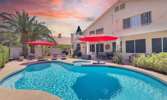 Superstition Springs Casa | Desert Dessert! Game Room, Pool/Spa! Golf Views