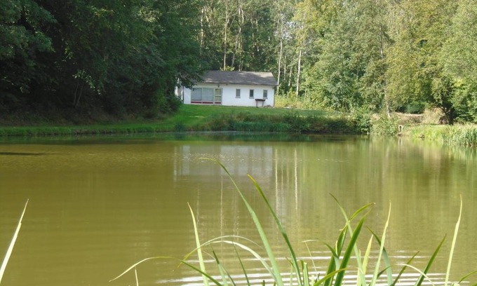 Florennes Casa | Deux étangs poissonneux au milieu des bois avec gîte moderne, la halte des deux lacs