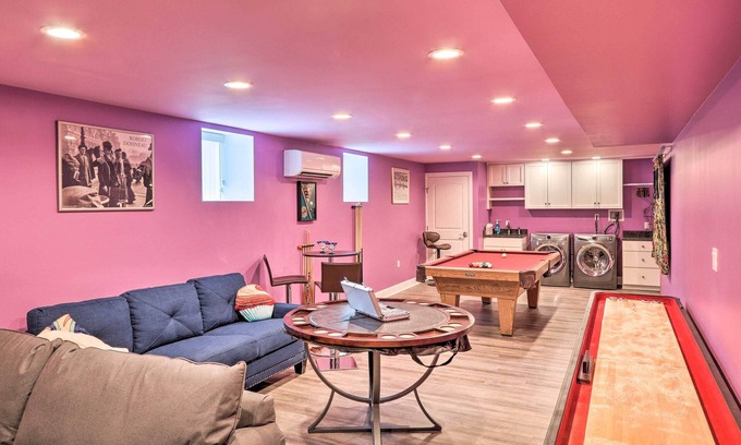 Brodheadsville Villa | Dock, Game Room: Lakefront Villa in Saylorsburg!
