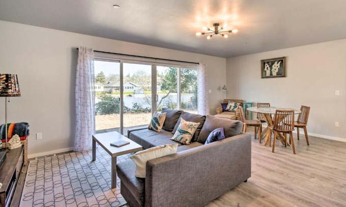 Ocean Shores Casa | Dock, Water Views Dog-Friendly Ocean Shores Home!