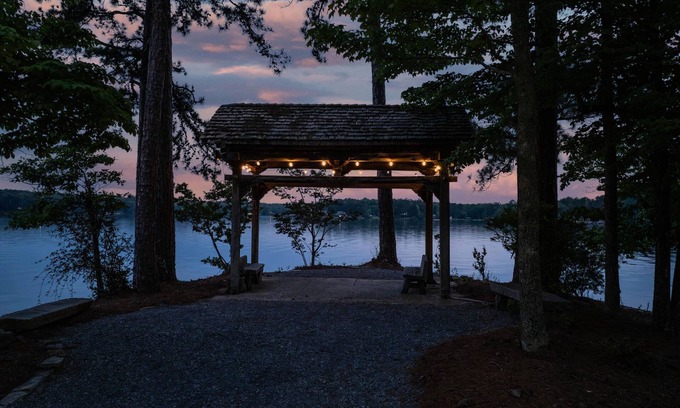 Coosa County Casa | Dock. Waterslide. Beach. Firepit, Gazebo, 500ft water frontage. Views. Sleep 18.