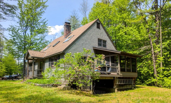 The Bluffs Casa | Dog-friendly home with firepit, screened porch, deck & association beach