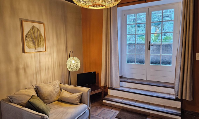 Sauve Apartamento | Magnanerie Terrasse-Apartamento-Baño con bañera-Vista al Jardín
