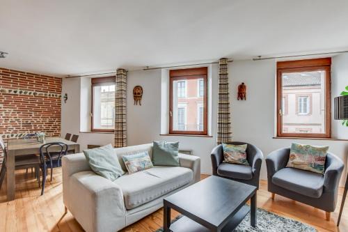 Saint-Cyprien Apartamento | Duplex Tolosa - Pont-Neuf, Dôme de la Grave, 2 BDRs 85m2, AC, Free private car park 200m away - T3 85m2 avec clim, parking couvert gratuit à 200m