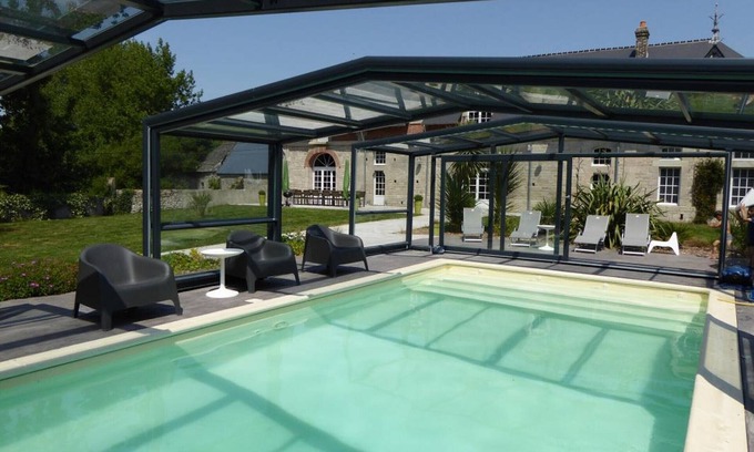 Bricquebosq Cabaña | Casa elegante 14 pers., piscina privada, WiFi, billar