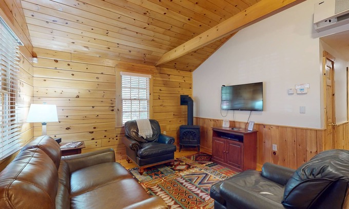 Northport Cabina | Escape to a dog-friendly cabin w/streaming, kitchen, fireplace & nature nearby