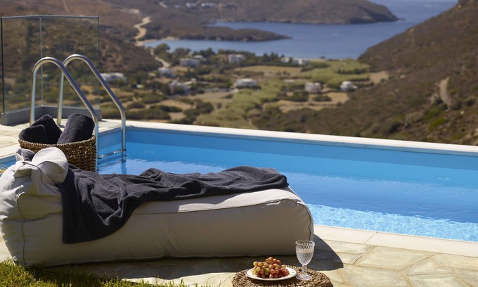 Kato Fellos Villa | Escape to elegance: Heliades Suite in Andros, Greece, pool, 2 bedrooms.