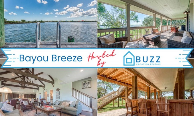 Dickinson Casa | Exclusive Waterfront Home | Private Boat Slip, Scenic Bayou Views & Expansive Ou